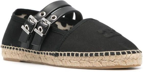 GANNI logo-embossed espadrilles Black