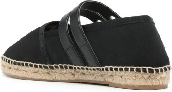 GANNI logo-embossed espadrilles Black