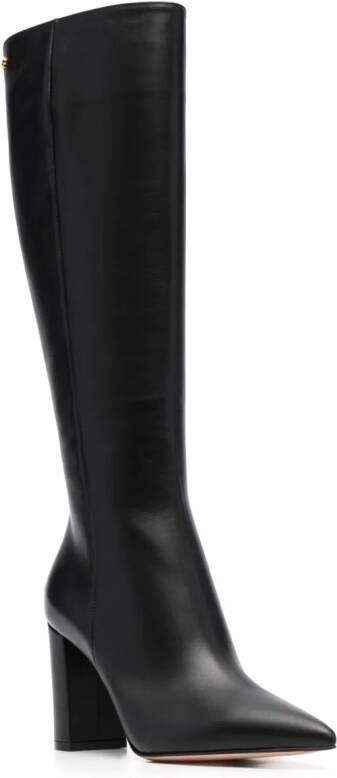 Gianvito Rossi 90mm point-toe leather boots Black