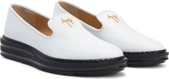 Giuseppe Zanotti logo-plaque leather loafers Neutrals