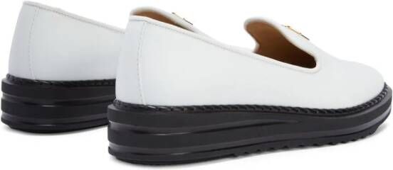 Giuseppe Zanotti logo-plaque leather loafers Neutrals