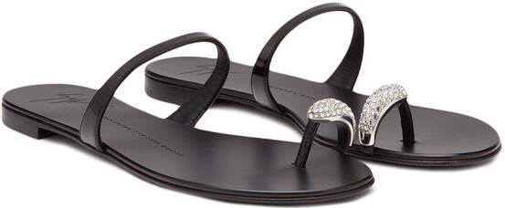 Giuseppe Zanotti Ring crystal-embellished sandals Black - Picture 1