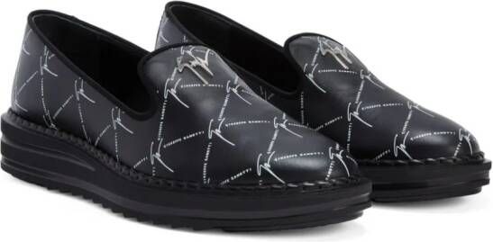 Giuseppe Zanotti Tim logo-lettering loafers Black