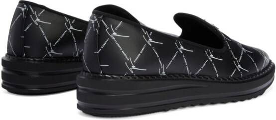Giuseppe Zanotti Tim logo-lettering loafers Black