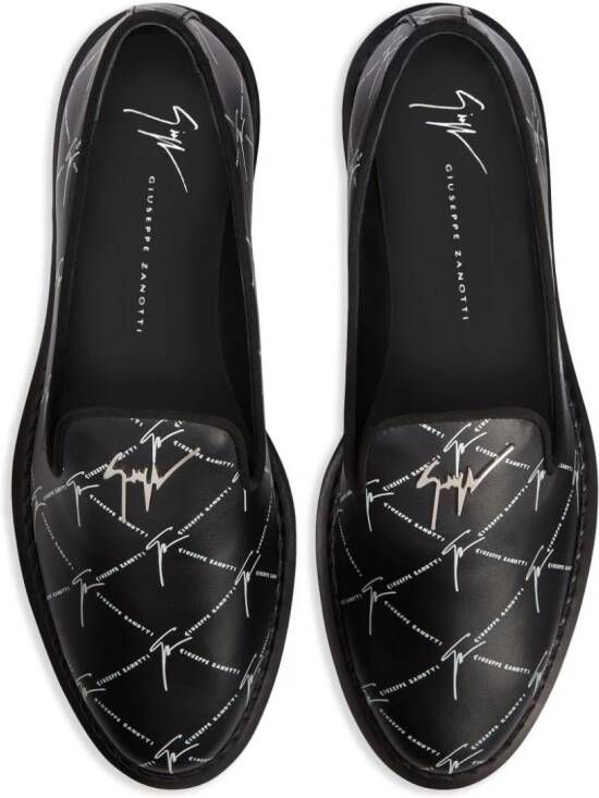 Giuseppe Zanotti Tim logo-lettering loafers Black