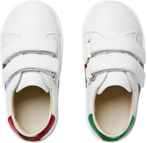 Gucci Kids Web-detailing leather sneakers White - Picture 3