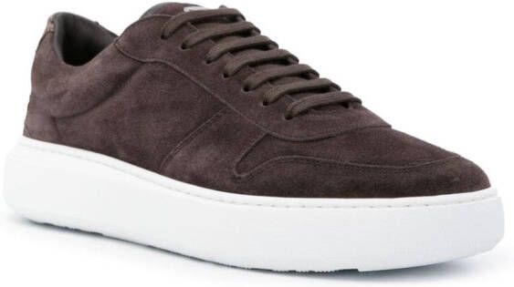 Herno monogram-pattern suede sneakers Brown