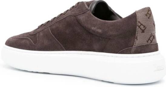 Herno monogram-pattern suede sneakers Brown
