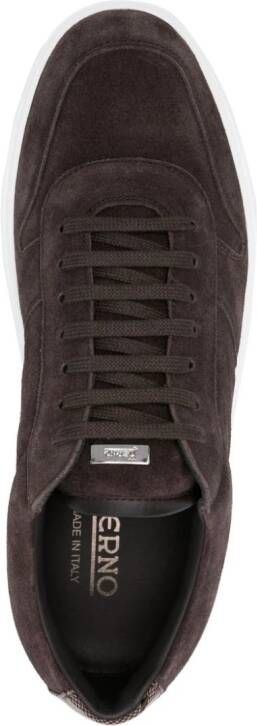 Herno monogram-pattern suede sneakers Brown