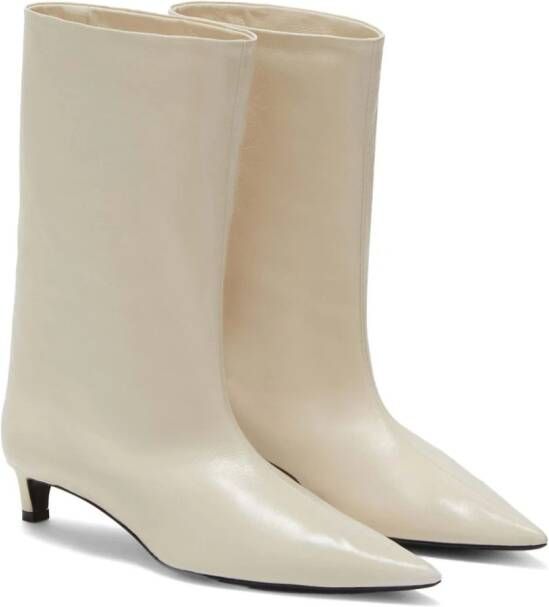 Jil Sander 30mm leather ankle boots Neutrals
