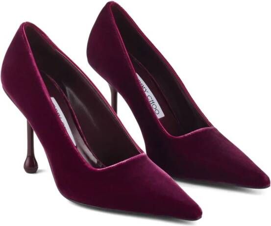 Jimmy Choo Ixia 95mm velvet pumps Purple