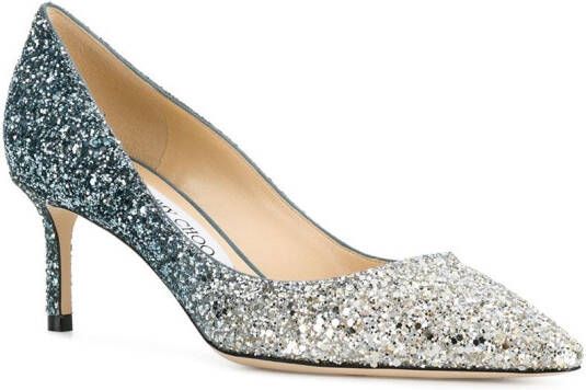 Jimmy Choo 60mm Romy glitter pumps Silver - Picture 1