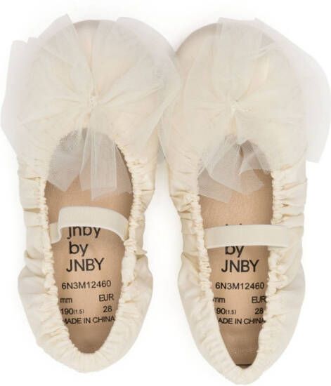 jnby by JNBY gathered-detail leather ballerinas Neutrals