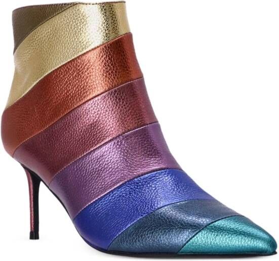 KG Kurt Geiger Belgravia 65mm metallic-finish ankle boots Blue