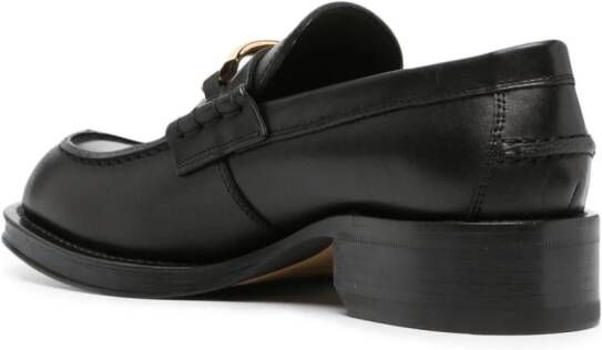 Lanvin buckled leather loafers Black