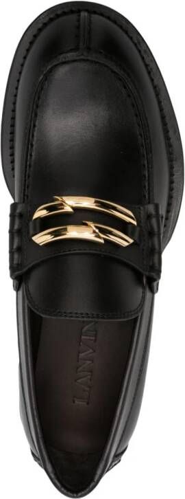 Lanvin buckled leather loafers Black