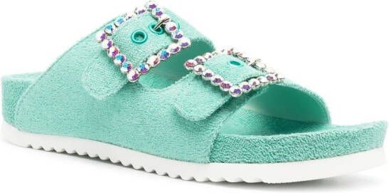 Le Silla buckle-detail open-toe slides Blue