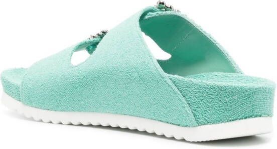 Le Silla buckle-detail open-toe slides Blue