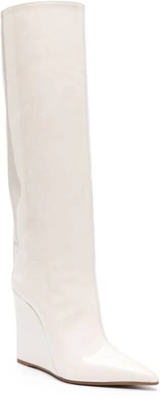 Le Silla Kira 120mm patent wedge boots Neutrals