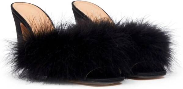 Maison Margiela Feather 90mm satin sandals Black