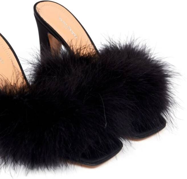 Maison Margiela Feather 90mm satin sandals Black