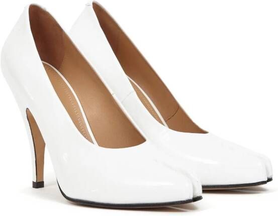 Maison Margiela 110mm Tabi patent-leather pumps White