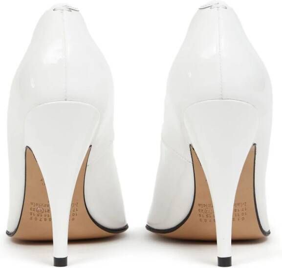 Maison Margiela 110mm Tabi patent-leather pumps White