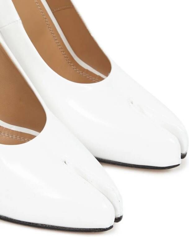 Maison Margiela 110mm Tabi patent-leather pumps White