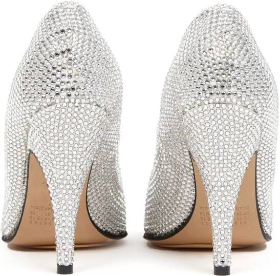 Maison Margiela 110mm Tabi rhinestone-embellished pumps White