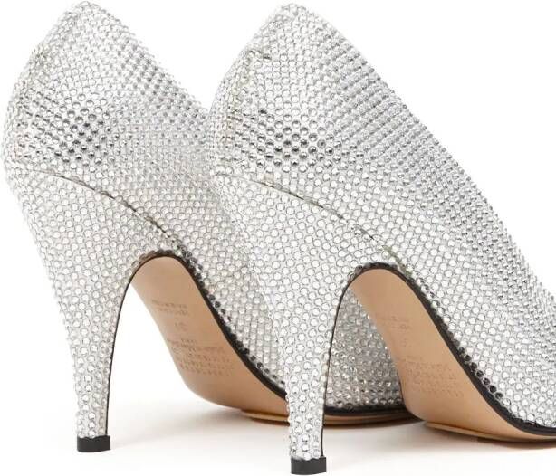 Maison Margiela 110mm Tabi rhinestone-embellished pumps White