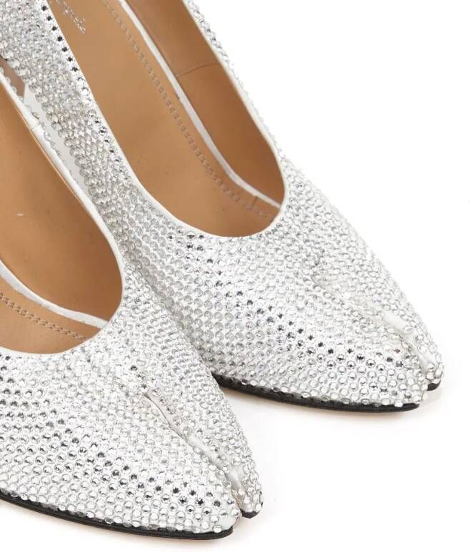 Maison Margiela 110mm Tabi rhinestone-embellished pumps White