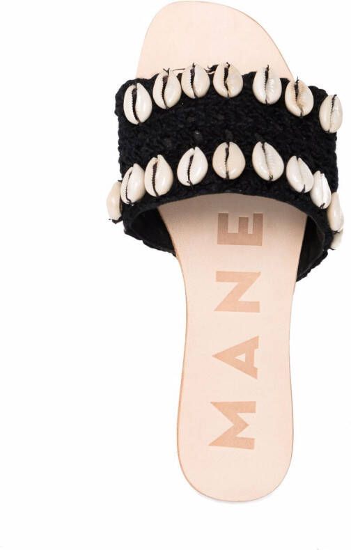 Manebi embellished open-toe slides Black