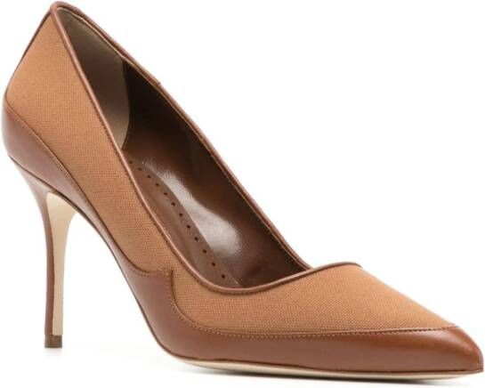 Manolo Blahnik Axidiaso 100mm leather pumps Brown