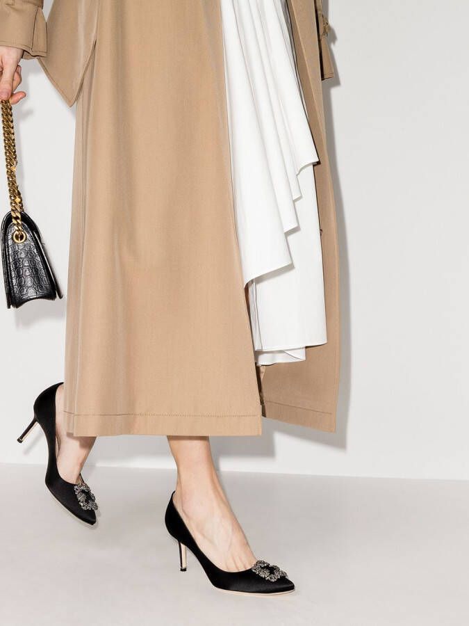 Manolo Blahnik 70mm Hangisi pumps Black - Picture 2