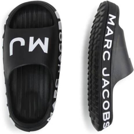 Marc Jacobs Kids Aqua logo-print slides Black