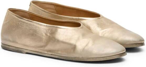 Marsèll Coltellaccio leather ballerina shoes Gold