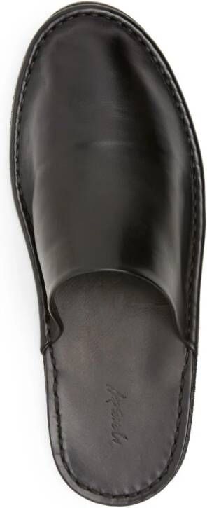 Marsèll round-toe leather slippers Black