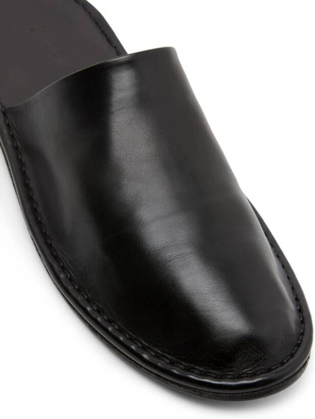 Marsèll round-toe leather slippers Black
