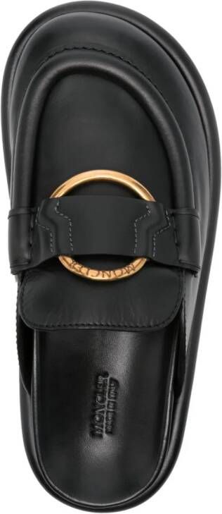 Moncler Bell leather mules Black