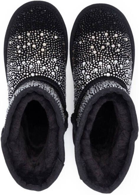 Monnalisa crystal-embellished ankle boots Black