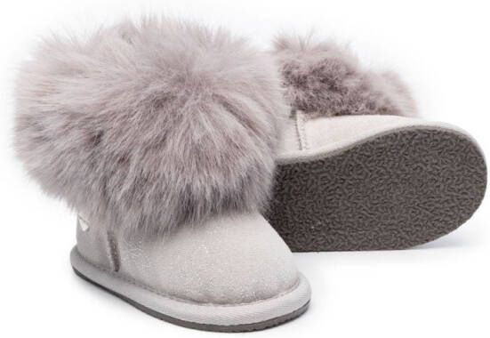 Monnalisa fur-trim detail ankle boots Grey