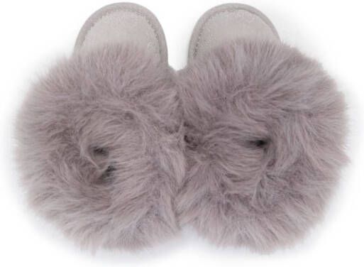 Monnalisa fur-trim detail ankle boots Grey