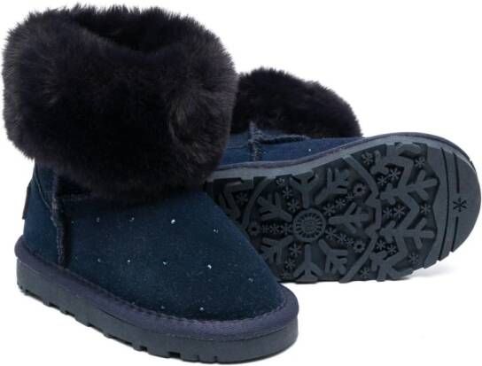 Monnalisa shearling-detail ankle boots Blue