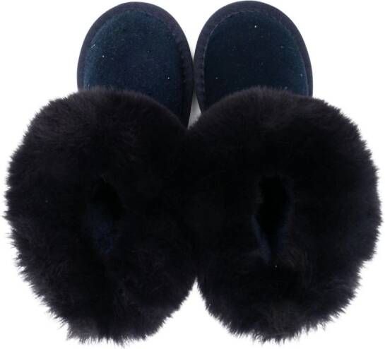 Monnalisa shearling-detail ankle boots Blue