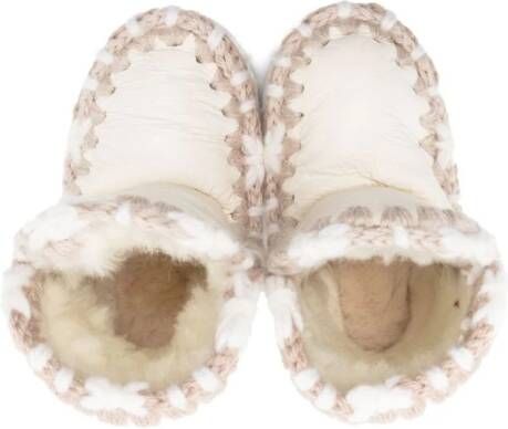 Mou Kids Eskimo leather snow boots White