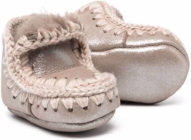 Mou Kids Eskimo metallic-effect boots Grey