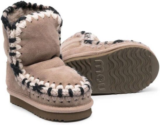 Mou Kids Eskimo suede ankle boots Neutrals