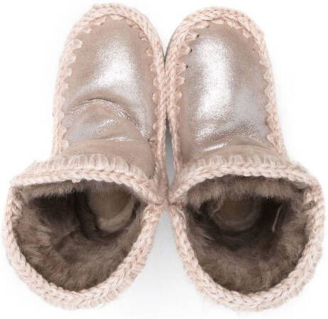 Mou Kids shearling-lined leather boots Pink