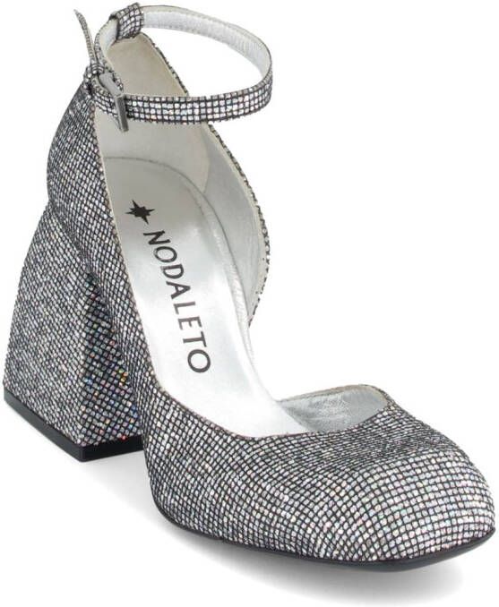 Nodaleto square-toe block-heel pumps Silver