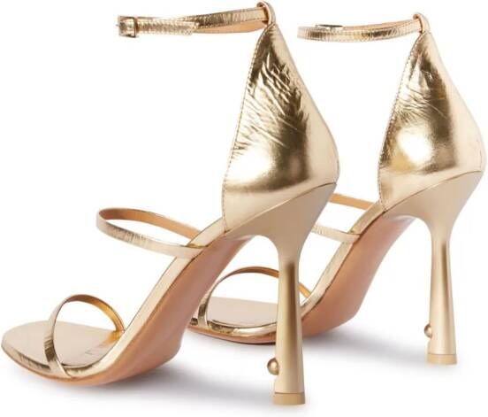 Off-White strappy leather sandals Gold